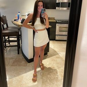 Spaghetti strap ruffle top